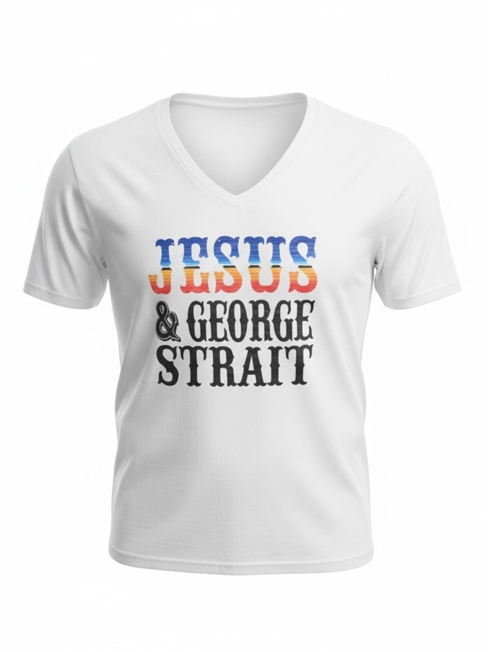 Vintage Jesus & George Strait White Graphic Tee